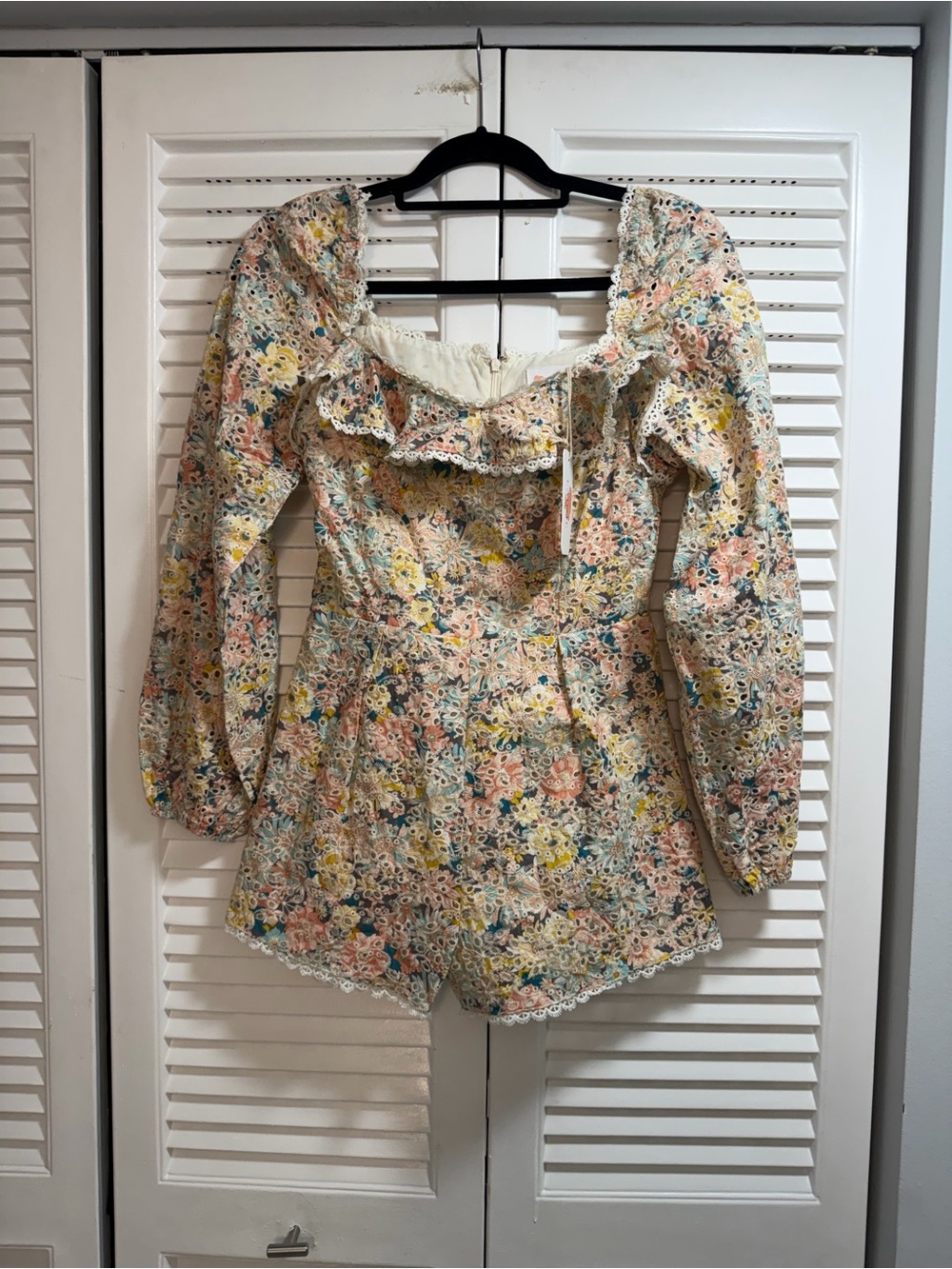 L'ATISTE Floral Eyelet Print Romper